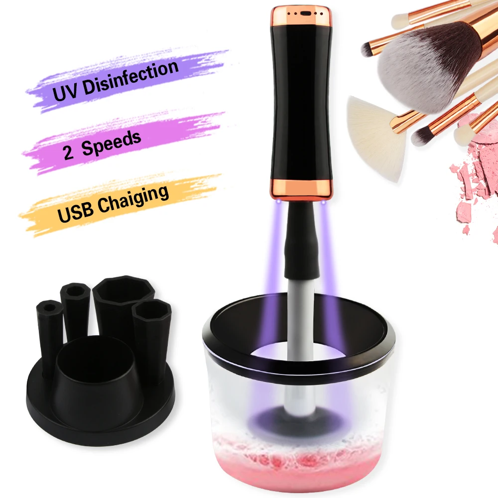 New Electric Makeup Brush Cleaner & Dryer Machine Brushes Set Automatic