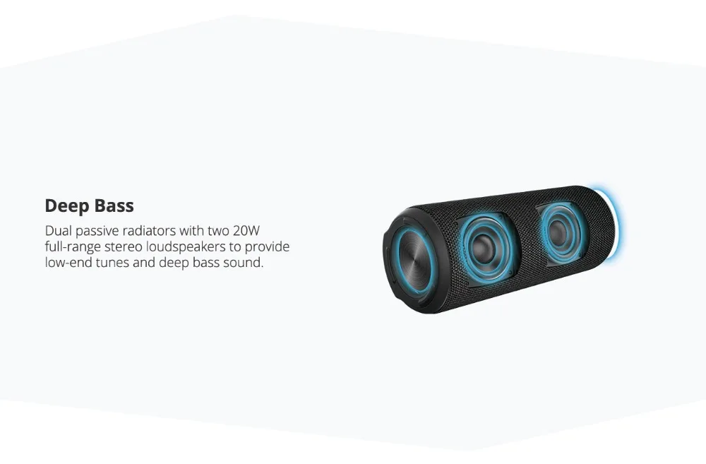Tronsmart T6 Plus haut-parleur Bluetooth 40W haut-parleurs portables Colums barre de son basse profonde avec IPX6 étanche, TWS, pour Siri, SoundPulse