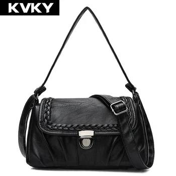 

KVKY Brand Designer Women Shoulder Bags Soft Leather Women Handbags High Quality Ladies Messenger Bags Crossbody Bag Lady Bolsas