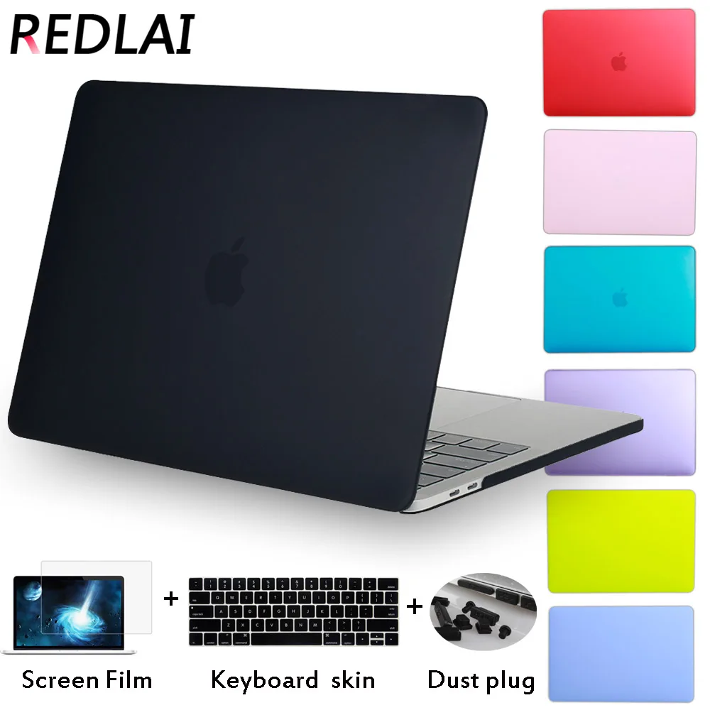 Redlai Роскошный Новый матовый чехол для Macbook Air 11 13 дюймов для Mac Book Pro 13 15 retina Touch Bar с клавиатурой + Пылезащитная крышка - изображение