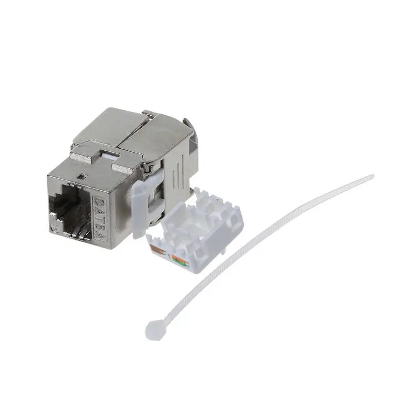 1Pc RJ45 Keystone Cat6A Shielded FTP Zinc Alloy Module Keystone Jack Network Connector Adapter