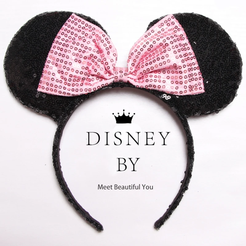 Женский головной убор с блестками Disney аксессуар для волос ушками и Минни Маус