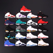 New Mini Jordan 6 Keychain Shoe Men Wome Kids Key Ring Gift Basketball Sneaker Key Chain Key Holder Porte Clef mini silicone sply 350 v2 shoes keychain woman bag charm men kids key ring gift sneaker key chain acessorios porte clef