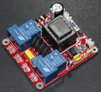 

Amplifier power supply delay soft start temperature protection board