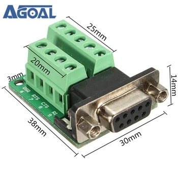 

DB9 9-pin Female Adapter RS-232 Serial Port Interface Breakout Board Connector