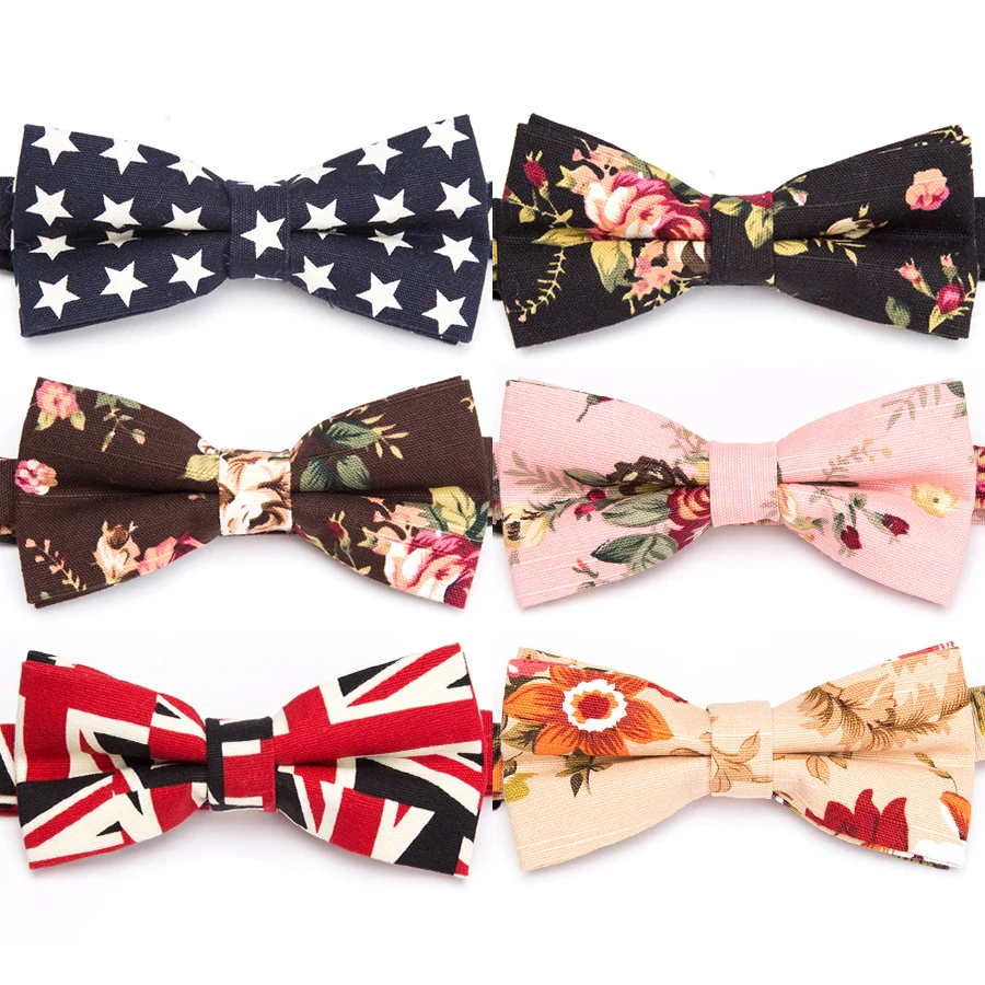 Мужской галстук-бабочка, хлопковый цветочный модный галстук жениха для мужчин, мужской галстук-бабочка, галстук-бабочка, нарядная рубашка, подарок, свадебный галстук-бабочка