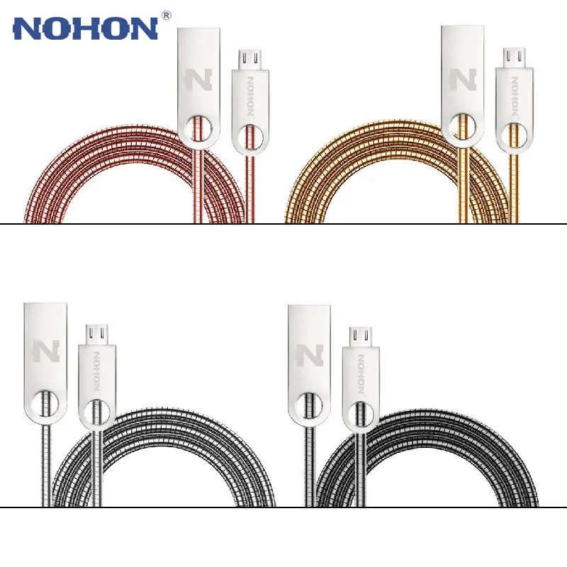 NOHON Micro USB кабель Быстрая зарядка для samsung Xiaomi Huawei HTC Android мобильный телефон цинк металл кабель синхронизации данных зарядный кабель