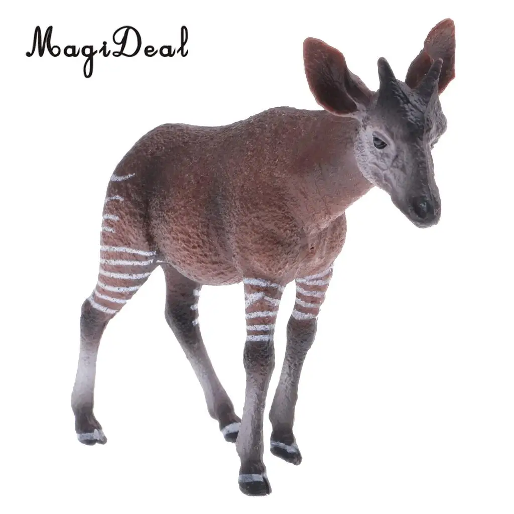 MagiDeal 1Pc Realistic Okapi Wildlife Zoo Animal Figurine Model Action Figure for Kids Toy Gift Decoration