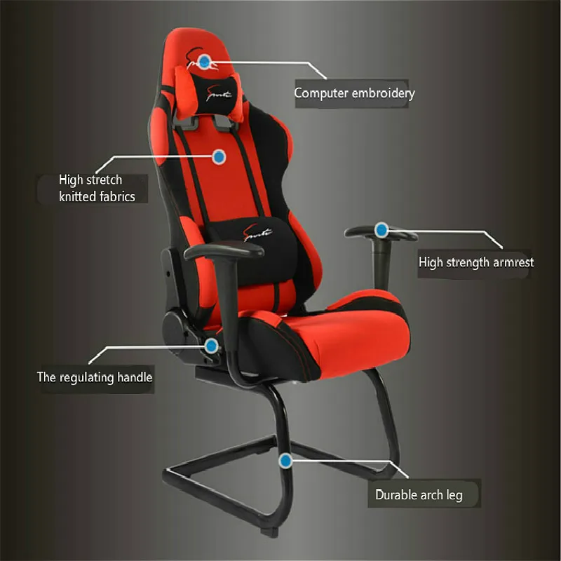Cloth Seat E-sports Gaming Chair Bow Lifted Reclining Household Computer Chair Multi-function Slida