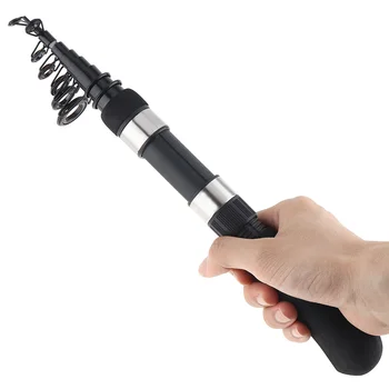 

Black Mini Portable 2.1m Ultralight Telescopic Ice Fishing Rods Travel Sea Rock Casting Rods