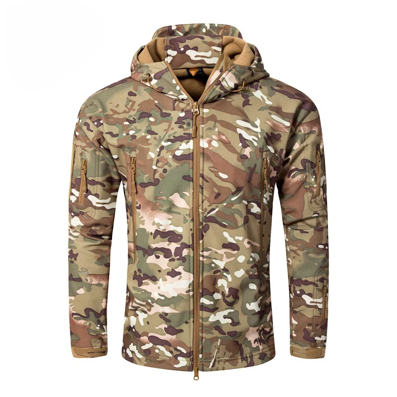 Men's Tactical Outdoor Hunting Jacket Waterproof Softshell Fleece Camouflage Jackets