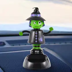 Солнечный автомобиль украшения автоматическая качели качая головой Призрак кукла украшения дома ведьмы Хэллоуин призрак Фестиваль