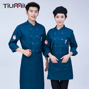 

New Unisex Badge Embroidery Kitchen Cook Clothing Waiter Cafe Bakery BBQ Restaurant Cuisine Chef Uniforms Catering Chef Jackets