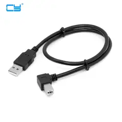 USB 2,0 A Male to B Male Кабель левый Угловой 90 градусов для принтера сканер жесткий диск 50 см