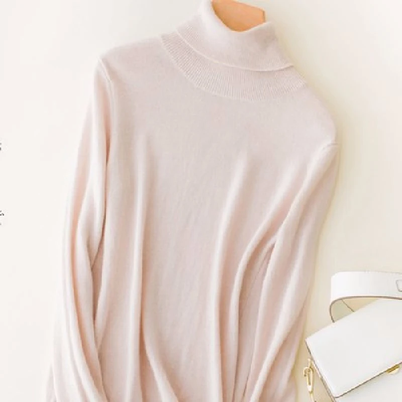 Turtleneck Cashmere Sweater Women Pullover Slim Fashion Long Sleeve Knitting Keep Warm Bottoming Female 2018 Autumn Winter Tops