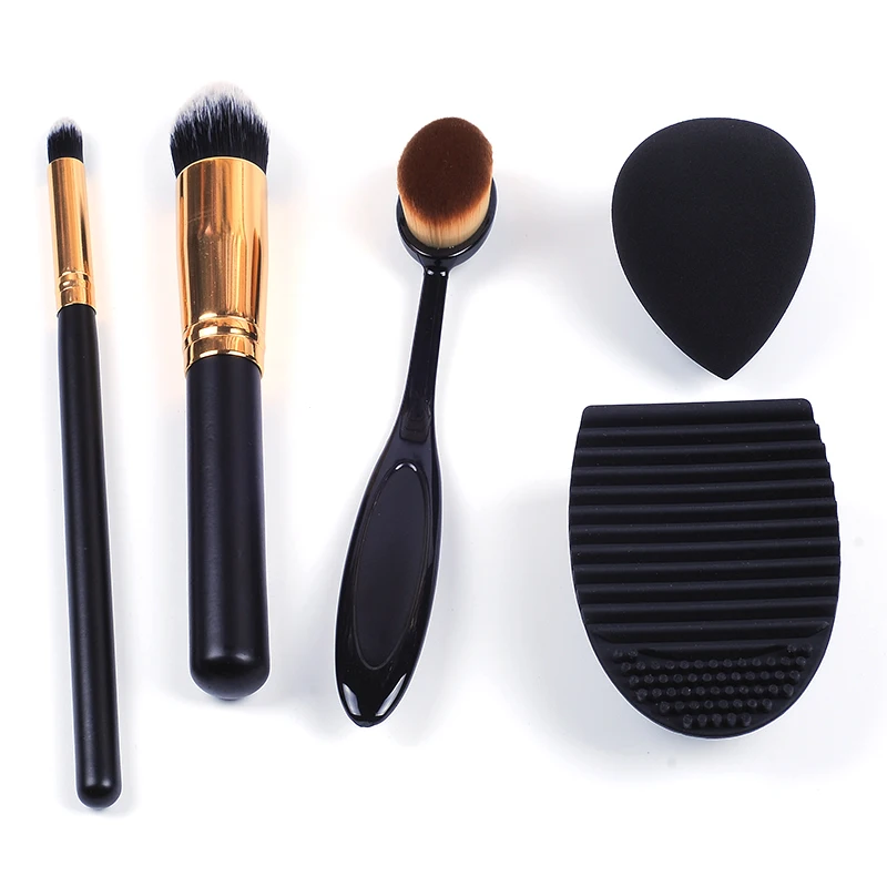 

MECOLOR 5Pcs/Kit Makeup Brushes Set Foundation Toothbrush Highlighter Brush Kit Eyeshadow Eyeliner Powder Make Up Brand Tools