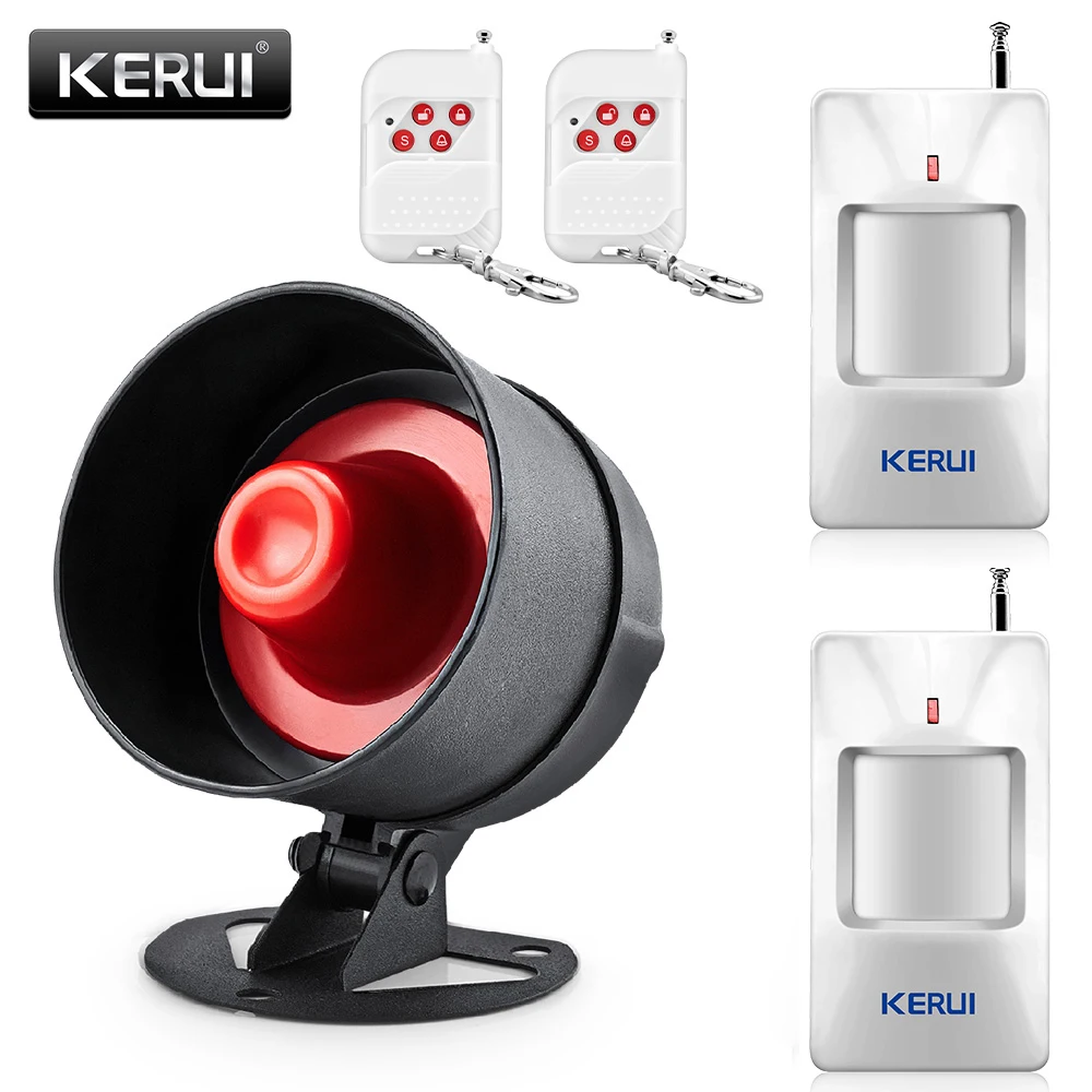 KERUI 100dB inalámbrico Local sirena altavoz sistema de alarma antirrobo 433 MHz hogar Detector de movimiento Kits de protección