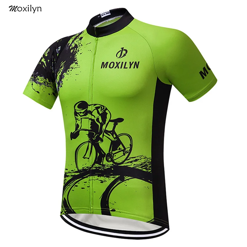 Moxilyn,, унисекс, желтый, зеленый, красный, белый, 4 цвета, топы для велоспорта, короткий рукав, одежда для велоспорта, Летний стиль, MTB, Джерси, рубашка - Цвет: Green