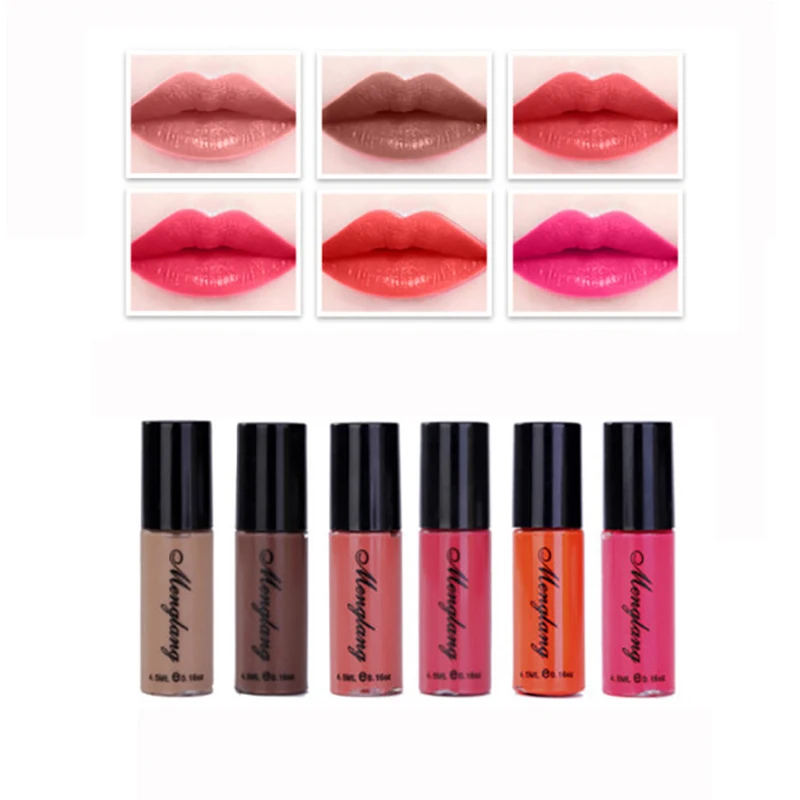 

6PCS/SET Matte Lipsticks Does Not Faded Liquid Lip Gloss Moisturizer Beauty Cosmetic gift for women Lip Makeup Maquiagem Make up
