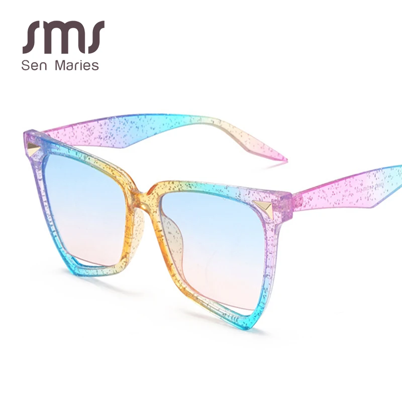 

Fashion Big Frame Cat Eye Sunglasses Women 2019 New Colorful Female Transparent Retro Hollow Sun Glasses Shades UV400 Wholesale