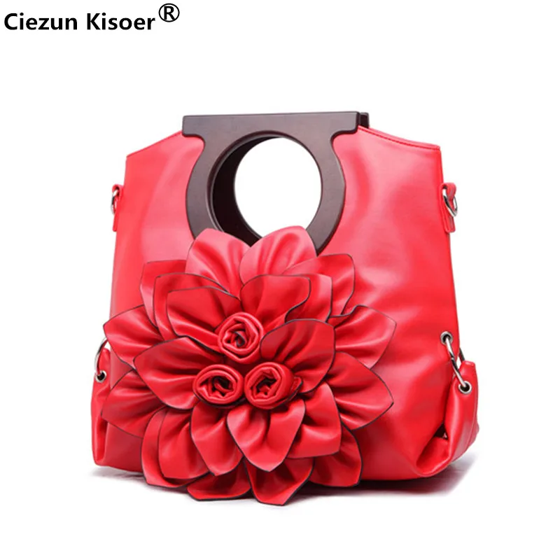

tasjes dames Candy color flower bag Europe and the United States Ms. single shoulder bag solid color red flower Messenger bag
