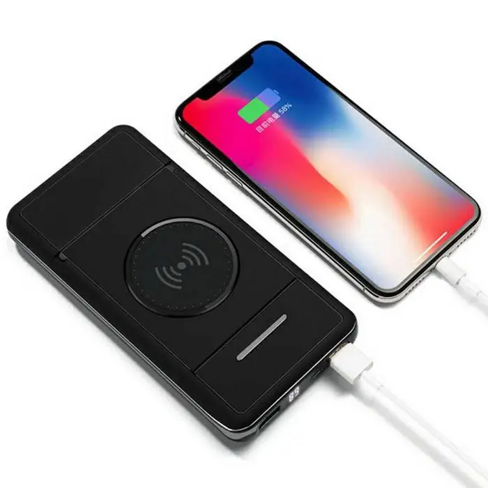 30000mAh Беспроводная Быстрая зарядка внешний аккумулятор для Xiaomi iPhone X держатель