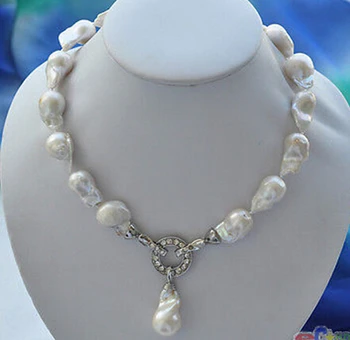 

$wholesale_jewelry_wig$ free shipping Rare 18" 23mm white baroque keshi Reborn necklace pendant