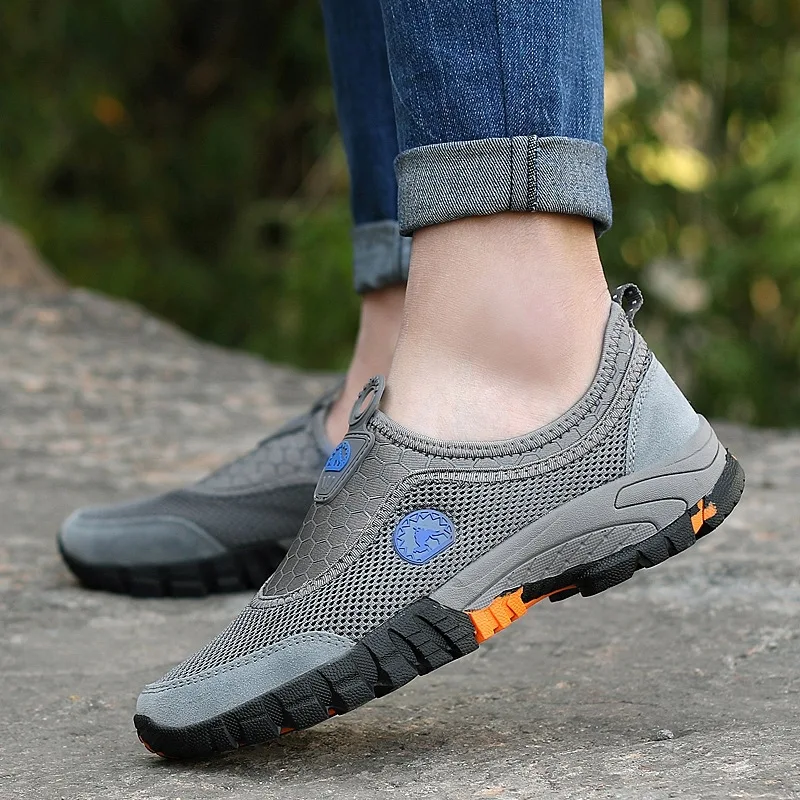 Summer Men's Casual Shoes Outdoor Sneakers Non-slip Wear-resistant Work Shoes Male Mesh Breathable Travel Shoes Drop Shipping