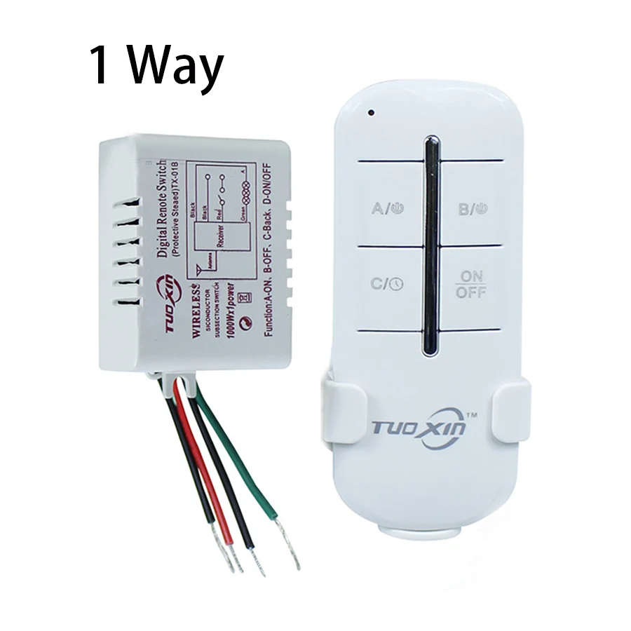 

1 Set 220V 1 Way ON/OFF Digital RF Remote Controller Switch Wireless Transmitter For LED Lamps Light