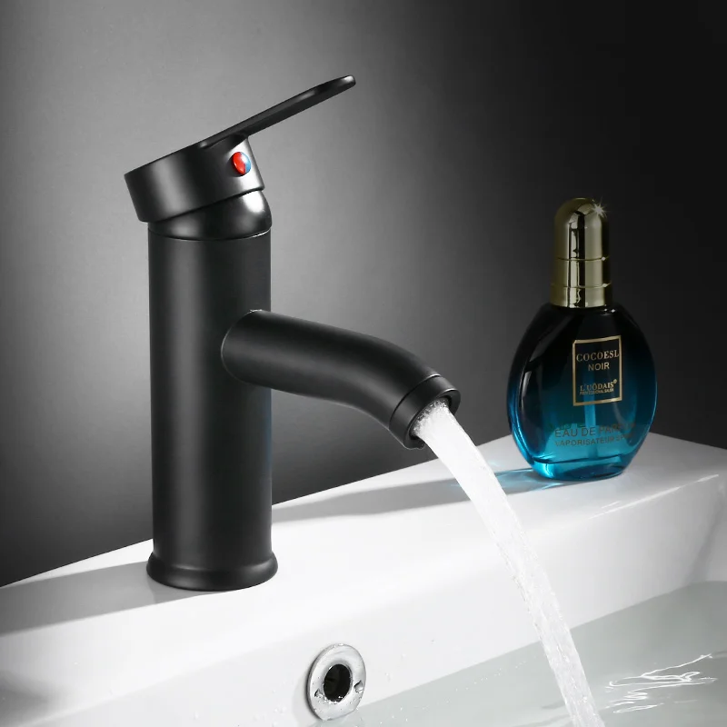  Basin Faucets Modern Matte Black Basin Mixer Tap Stainless Steel Faucet Single Handle Deck Sink Water Crane for Bathroom 