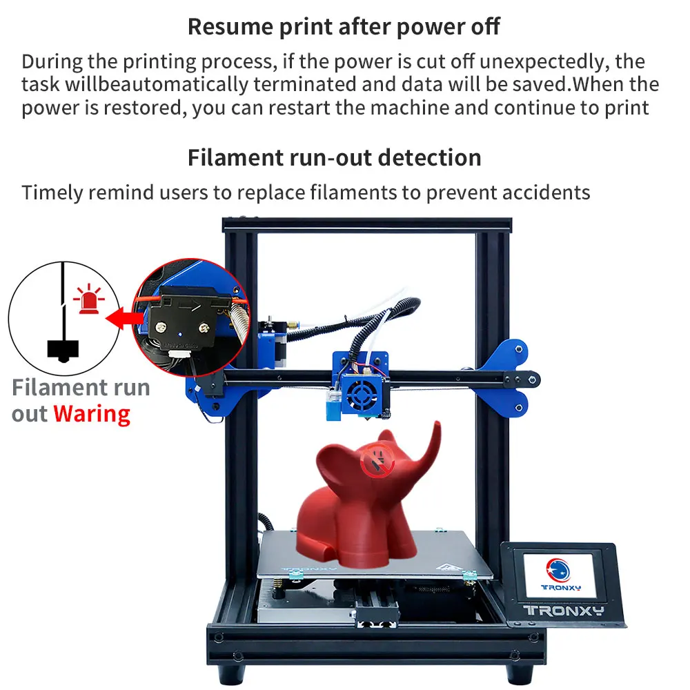 Tronxy Модернизированный XY-2 Pro 3d принтер ультра Бесшумная материнская плата Titan экструдер быстрая сборка impressora 3d функция повторной печати