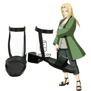 

Anime Naruto Tsunade Cosplay Shoes Boys Girls Black Sandals Custom-made