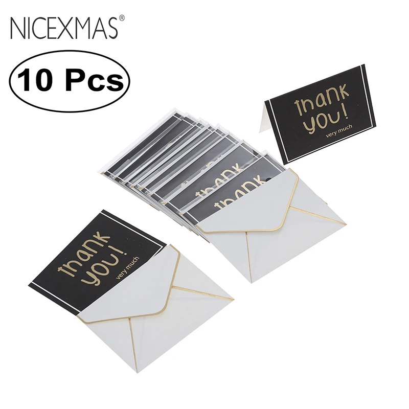 

NICEXMAS 10pcs Thank You Very Much Greeting Card with Envelopes Blessing Cards Blank Note Cards