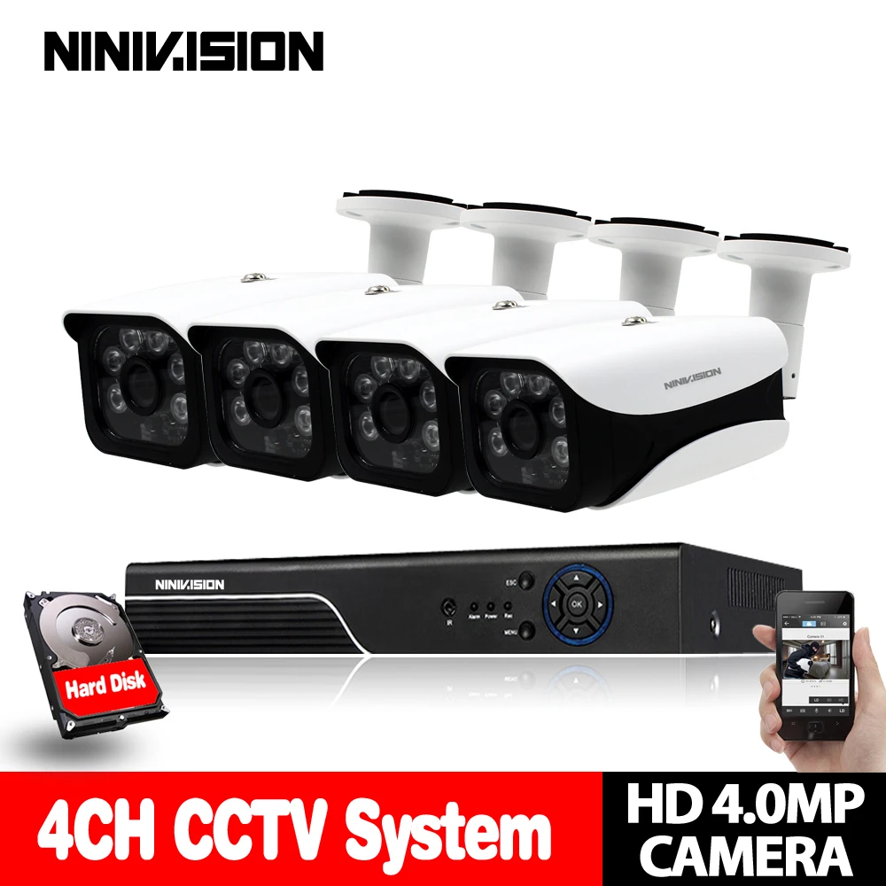 Система видеонаблюдения 4 канала AHD МП DVR с супер HD камерами системы безопасности 6