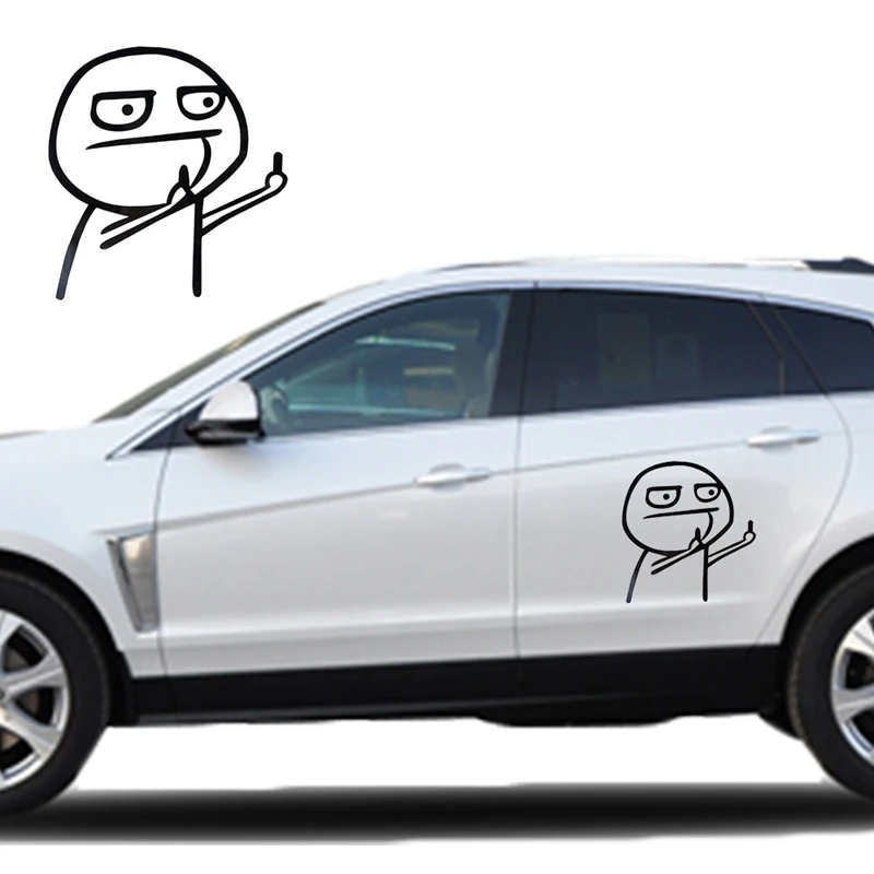 

Funny Cartoon Two Middle Finger Car Auto Sticker Motorcycle Car Decal Decor Sticker