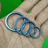 Anillo dividido de titanio puro azul llavero doble llavero de lazo redondo TC4 hebilla para llavero EDC acampada para Exterior Gadgets J211 ► Foto 1/6