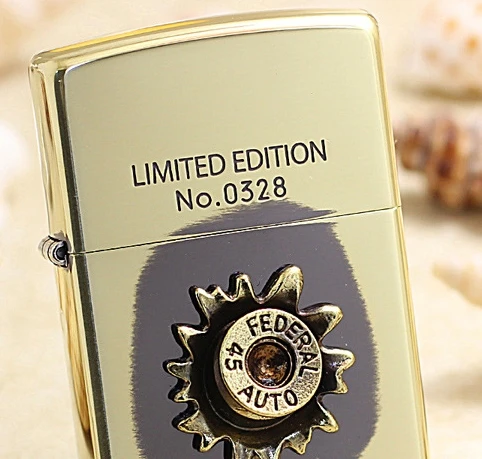 

MHC 2 color Authentic Heavy Inlaid bullet Golden ZBT-3-180A brand lighter