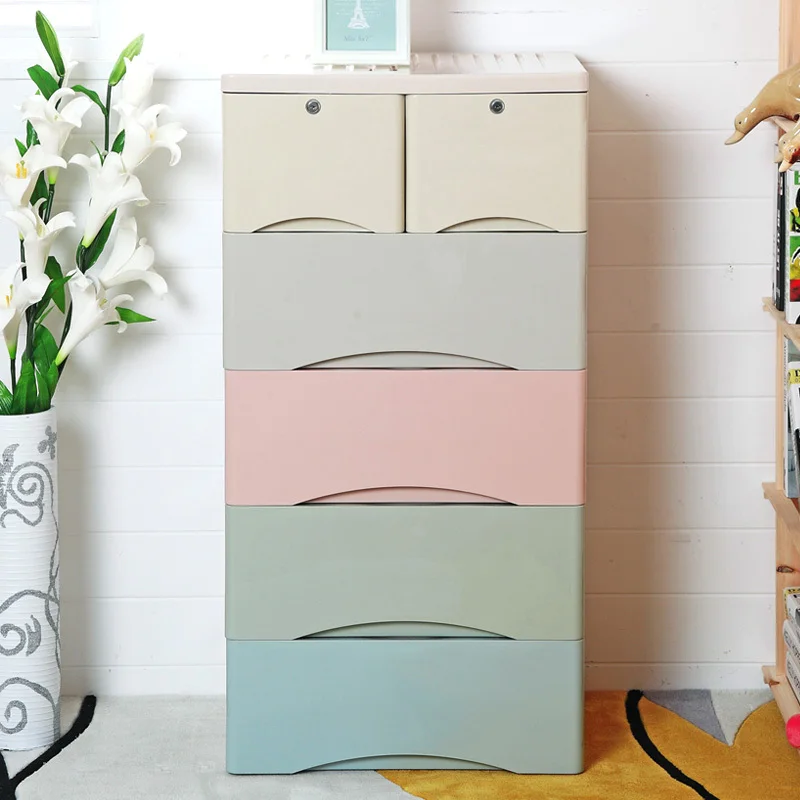 Extra Thick Plastic Drawer Storage Cabinets Baby Wardrobe Cabinet Extra Thick Plastic Drawer Storage Cabinets Baby Wardrobe Cabinet Cartoon Children Sorting Clothes Lockers In Baskets From Home Garden On
