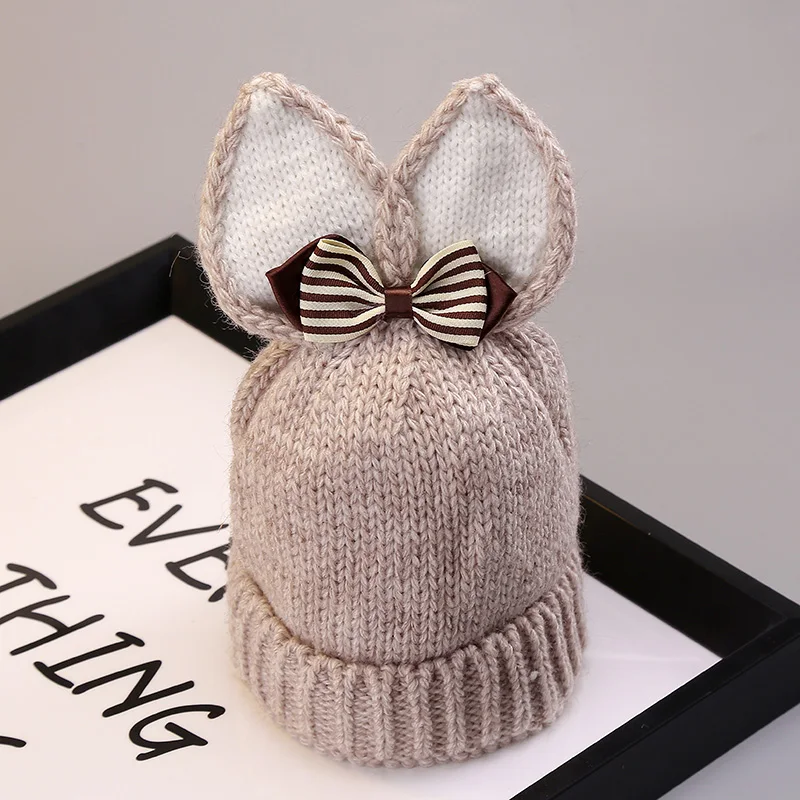 Детская шерстяная шапка с ушками кролика на осень/зиму|baby hat|knitted baby hatknitted |