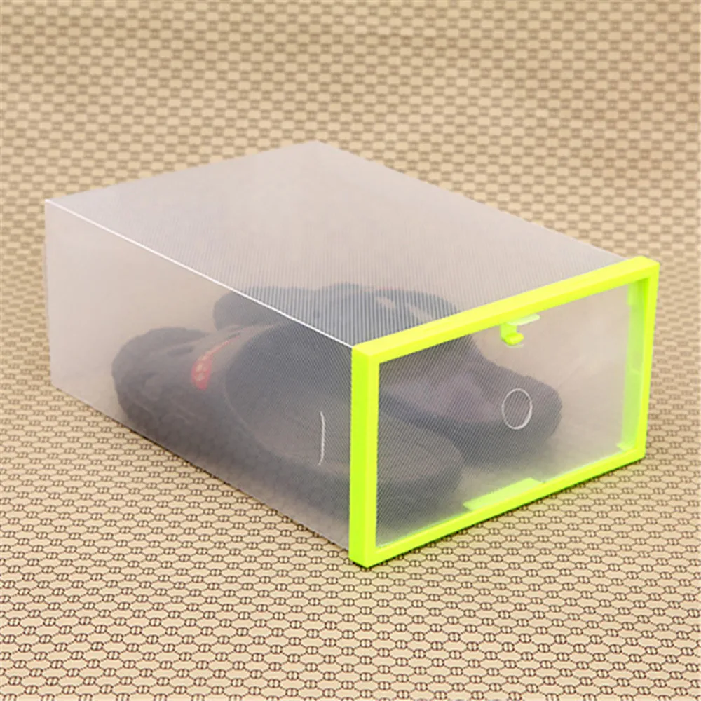 Горячий 1 шт. 29*20*11,5 см складной Штабелируемый прозрачный пластиковый чехол для Ящика Органайзер коробка держатель прозрачная коробка для хранения обуви