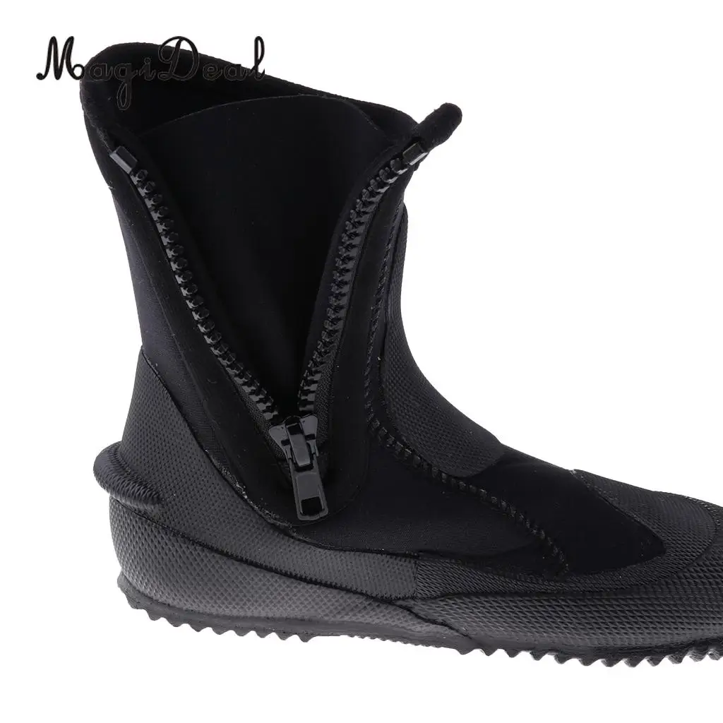 MagiDeal унисекс 5 мм Премиум неопрен высокие Гидрокостюмы на молнии ботинки для дайвинга водные виды спорта Подводное плавание ботиночки обувь черный