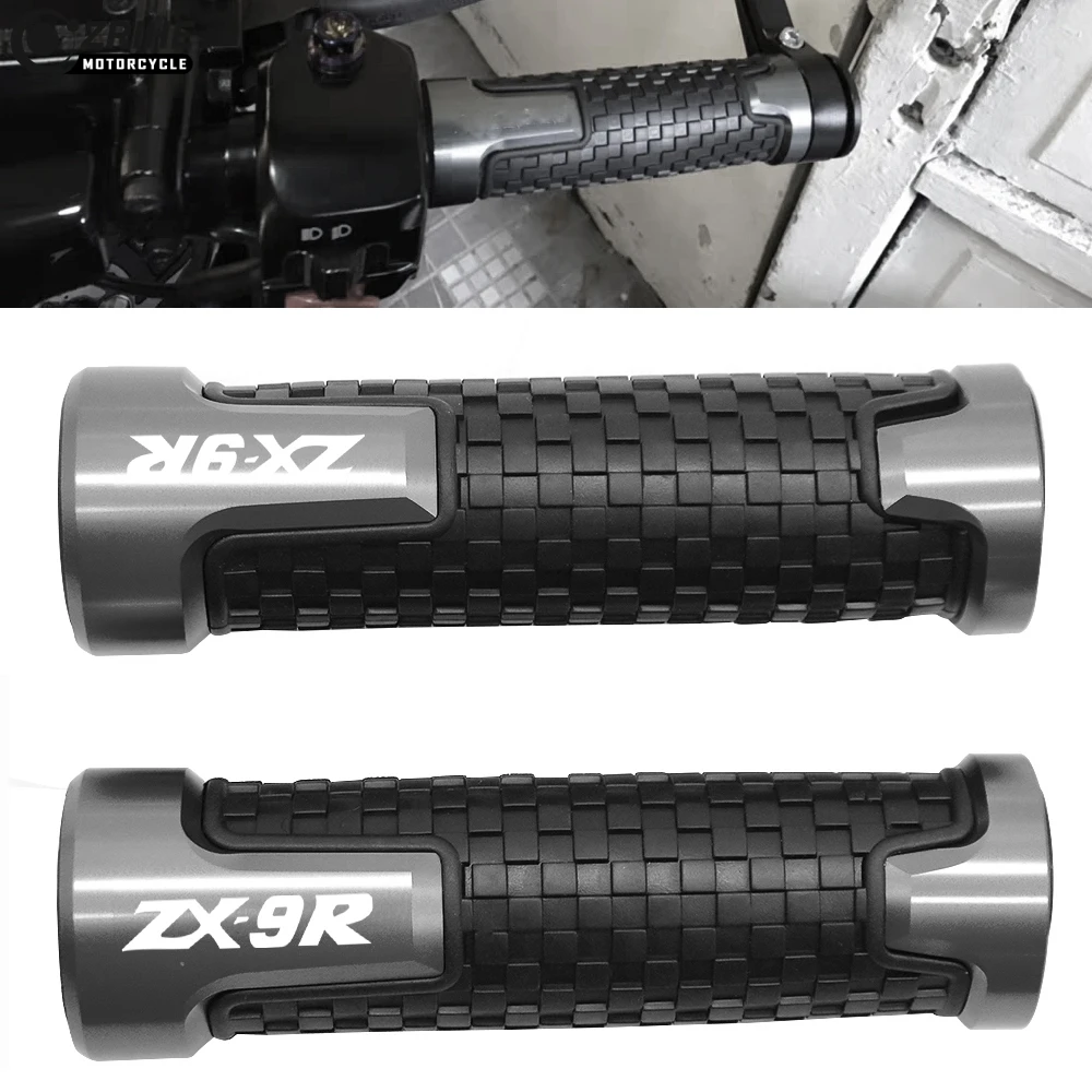 

Handlebar Grip CNC Aluminium Racing Motorcycle Hand Grips Rubber Handle Bar For KAWASAKI ZX9R ZX 9R ZX 9 R 1998 1999 2000-2003