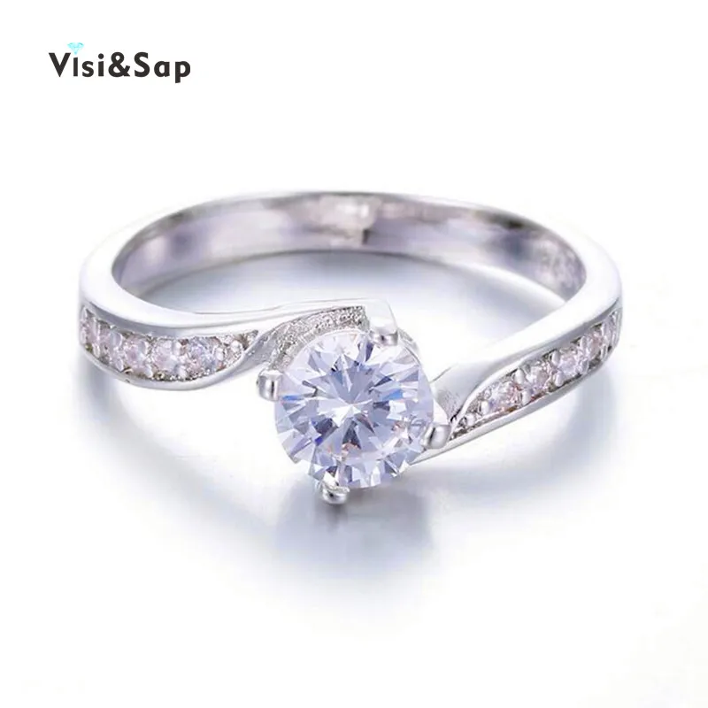 Кольца Visisap из белого золота для женщин обручальное кольцо с глазом хора модные