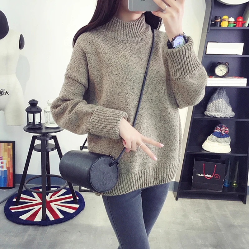 

Casual Befree Turtleneck Knitted Sweater Women 2018 Autumn Winter Warm Pullovers Solid Long Sleeve Sweaters Jumpers Pull Femme