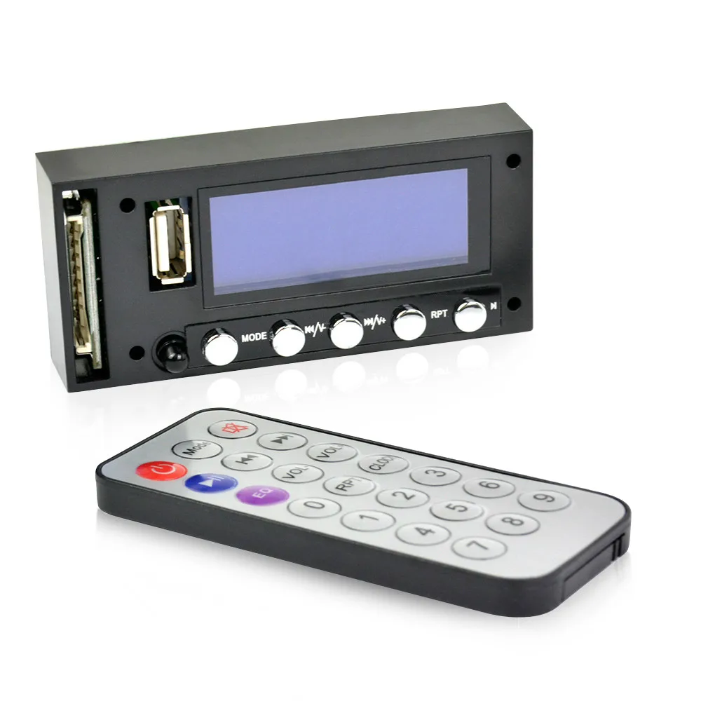 Плата декодирования AOSHIKE Bluetooth MP3 синий экран стерео выход FM USB SD MMC WAV декодер
