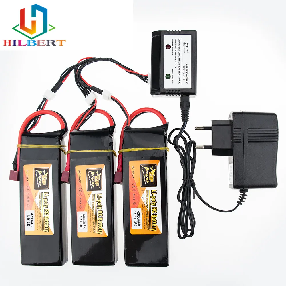 

Zop Power 11.1V 4200mAh with EU charger 3in1 cable 3S 35C LiPo Battery XT60 or T plug For RC Helicopter Airplane Wholesale