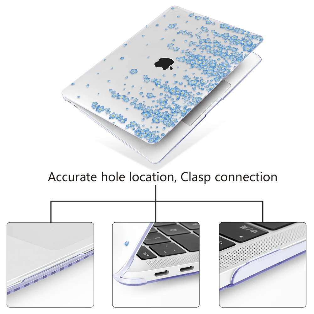 Чехол для ноутбука с цветами Apple MacBook Pro Air retina 11 12 13 15 дюймов сенсорной панелью 2018