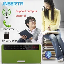 JINSERTA Портативный FM Радио Стерео Bluetooth Динамик Mp3 плеер с фонариком Поддержка Запись гарнитура для смартфона
