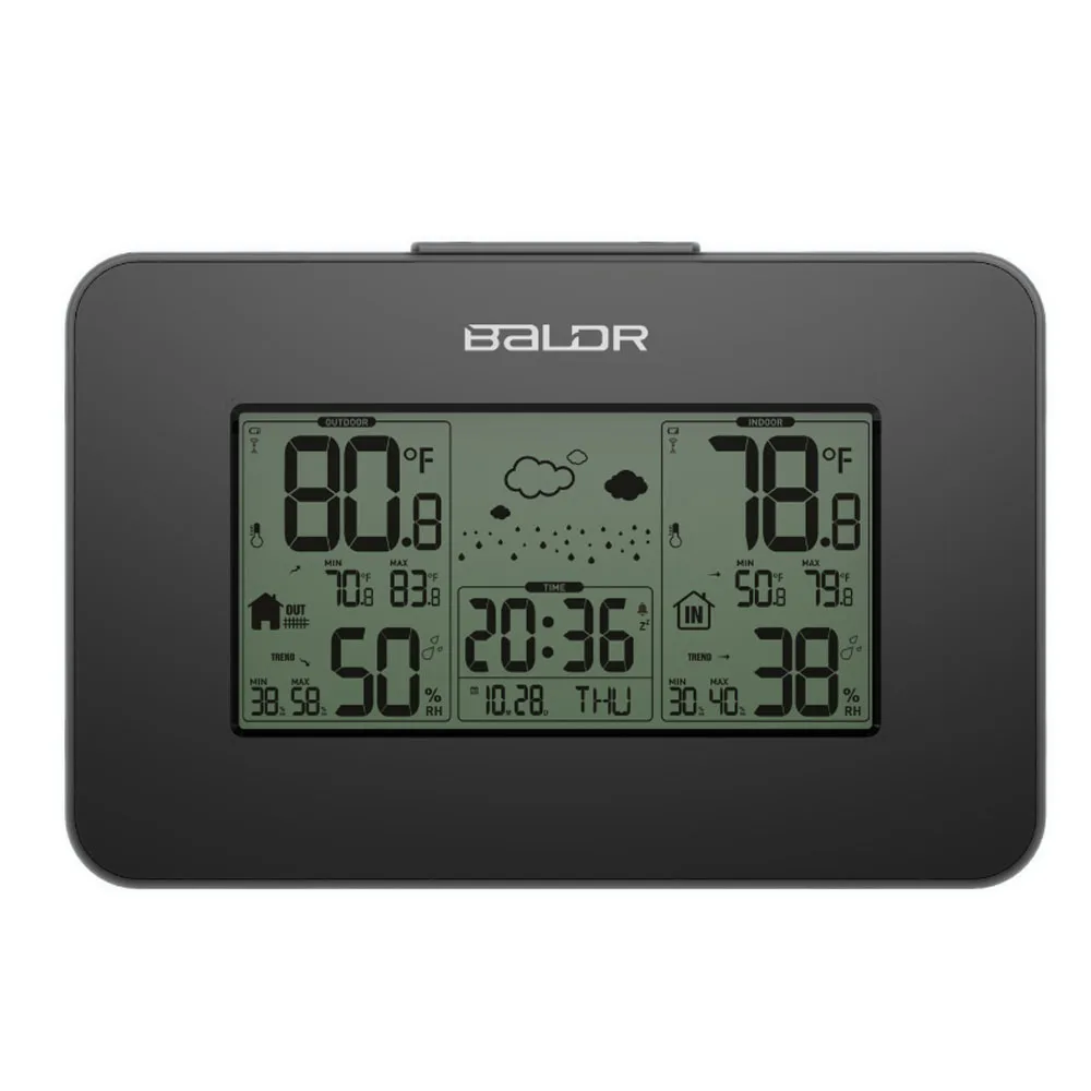 

LCD Wireless Indoor Outdoor Temperature Humidity Sensor Snooze Alarm Clock Digital Hygrometer Weather Station Thermometer