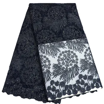 

2017 French Lace Fabrics high quality wholesale african Tulle Lace material with rhinestone